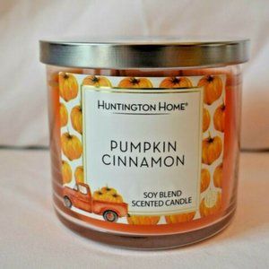 HUNTINGTON HOME PUMPKIN CINNAMON SOY BLEND SCENTED LARGE CANDLE